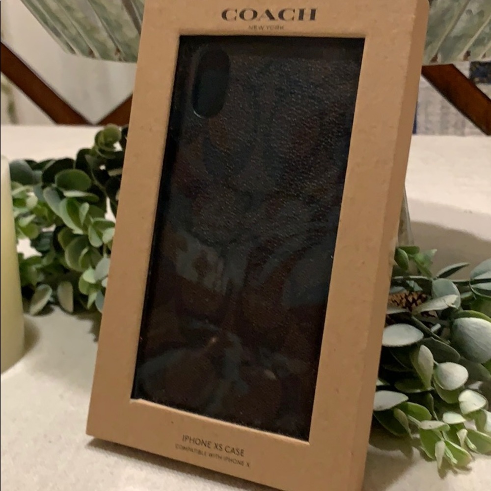 Brand new Coach iPhone XS case in signature canvas